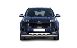 Защита переднего бампера двойная с пластинами 63/63 (НПС) KIA Sportage 2016-